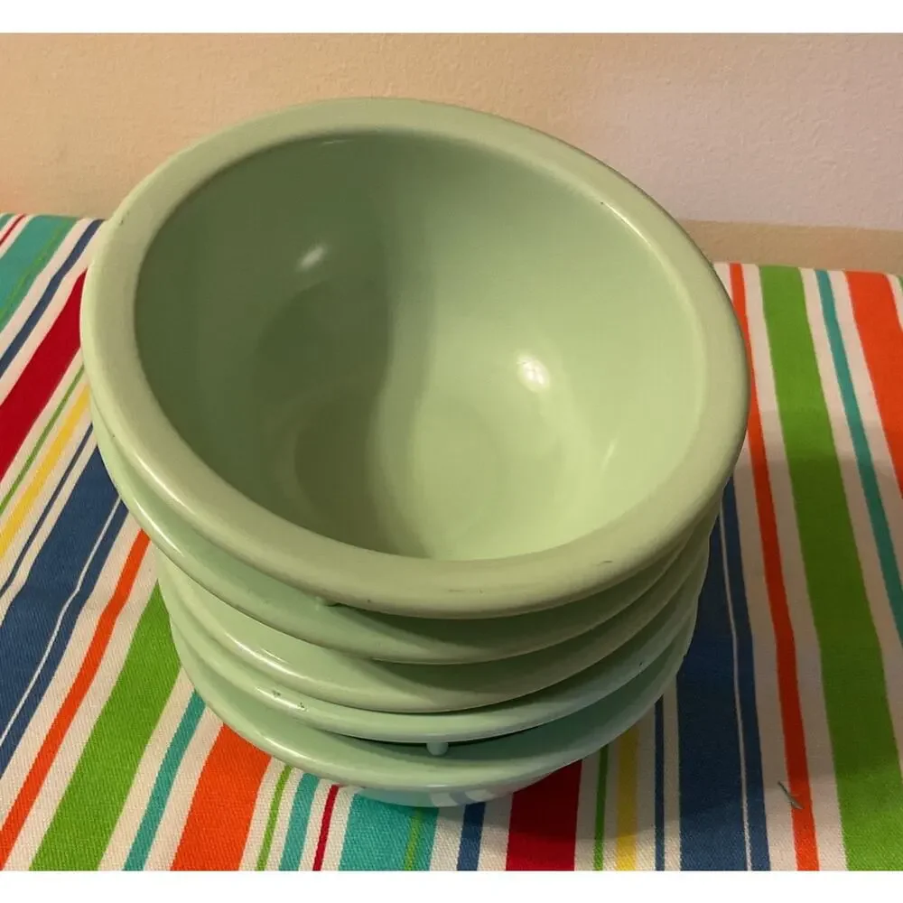 Vintage Set of 5 Dallas Ware Melamine Bowls Seafoam Green